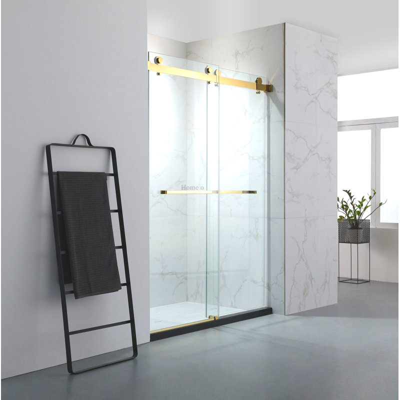 Hometo 55" 60" W x 76" H Double Sliding Frameless Shower Door